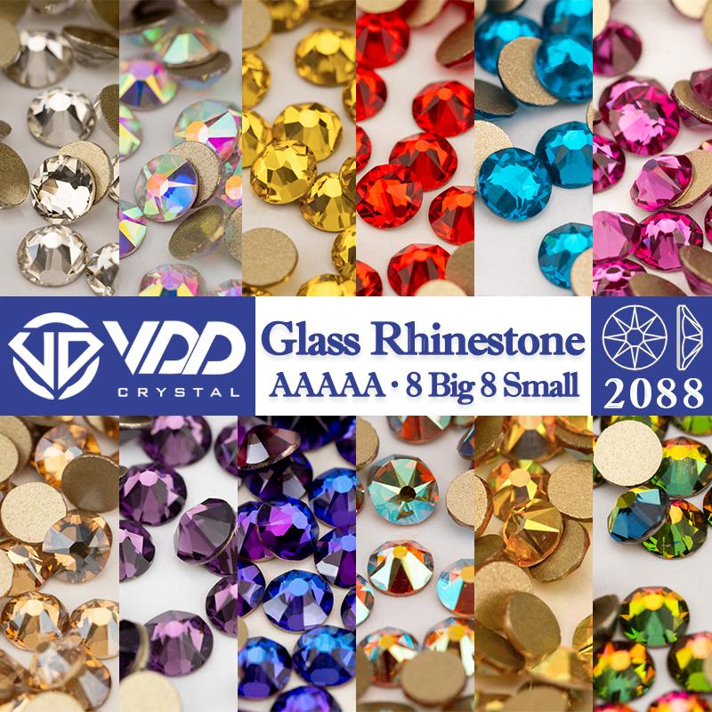 VDD SS16-SS30 High Quality 2088 Rhinestones Crystal Flatback 8 Big 8 Small 16cut Stones for DIY Crafts Nail Art Decoration