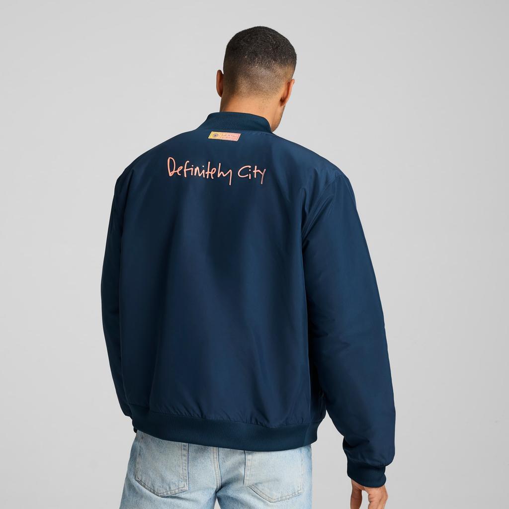 Puma Manchester City FW24 Outdoor Casual Sports Zip Collar Jacket Men jackets Ocean-Blue 778216-54