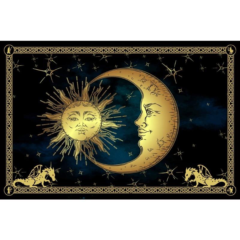 Sun God Moon God Tapestry Bohemian Style Wall Hanging Background Decoration Fabric Beautiful Mysterious Print Decoration