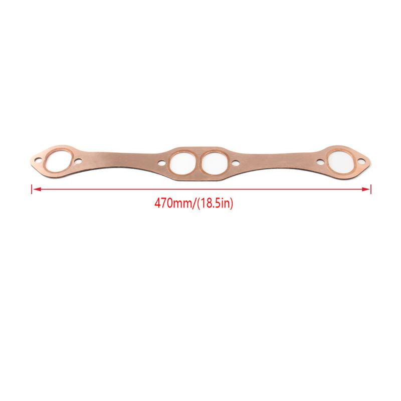 A Pair SBC Oval Port Copper Header Exhaust Gasket Seal for Chevy SB 327 305 350 383 Reusable Exhaust Manifold Gasket Set