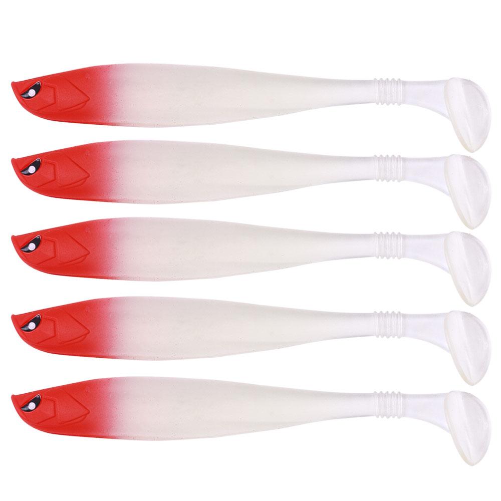5pcs/bag Soft Lures 11CM-8.3G Fishing Lure Wobblers Double Color Aritificial T Tail Silicone Bait Swimbait Bass Pike Tackle