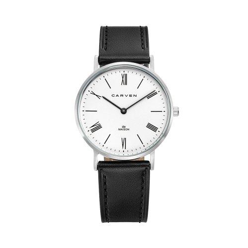 

[CARVEN Watch] CARVEN Watch Women s Leather Watch CV645S-WH/BK FREE