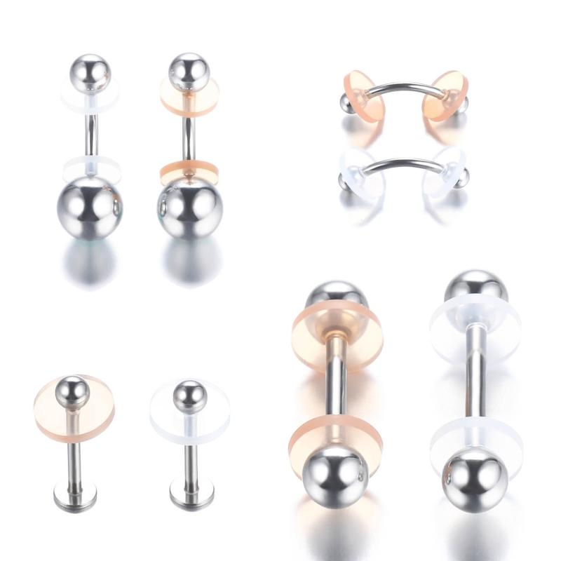 50x 7mm Clear Disc Pads Stabilizer Plastic Earring Back Stopper Clear Silicone Earrings Back for Piercing Bumps