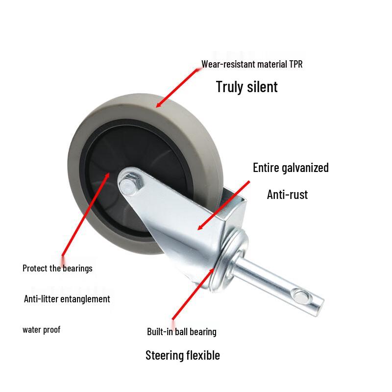 4-inch Rubber Swivel Caster Wheel