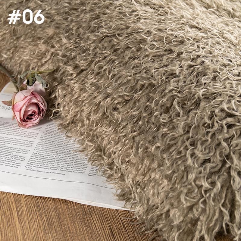 50*170cm High-grade 6cm Long Hair Cashmere Fabric Lamb Curly Imitation Tan Sheep Wool Plush Fabric DIY Clothing Dolls Cosplay