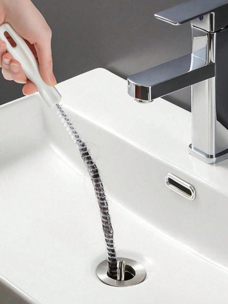 Drain Cleaning Tool Includes Flexible Drain Remover And Brush, Hair Clog Remover For Sink, Shower, And Bathtub, Effectively Captures Hair