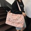 Large Capacity Travel Duffel Bag with Strawberry Pattern - Gym, Weekend, Vacation Bag - Independent Shoe Compartment & Multiple Pockets