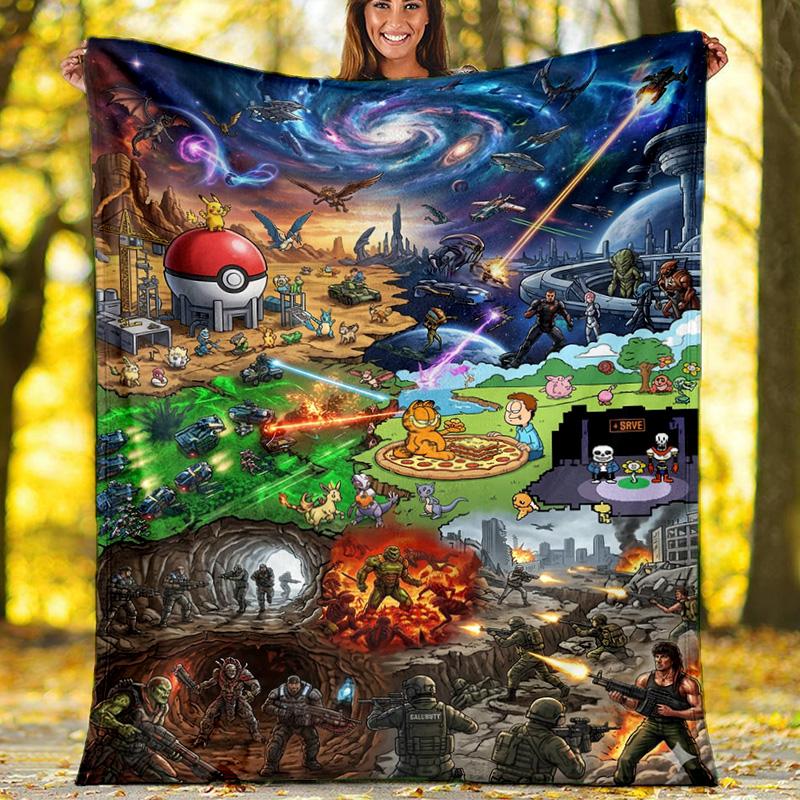 Ancient Ruins Coastal Scenery Fleece Printed Flannel Blanket, Warm Soft Throw Sofa Bed Blanket 80cm x 120cm
