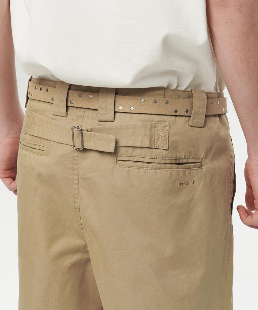 Hoite Curve Line Wide Pants (Beige)