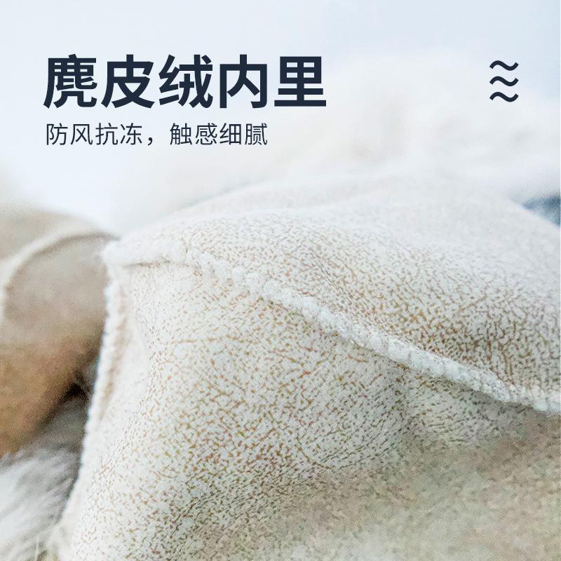 Hat women's autumn and winter bucket hat thickened warm versatile big head circumference basin hat shows small face plush bucket hat winter