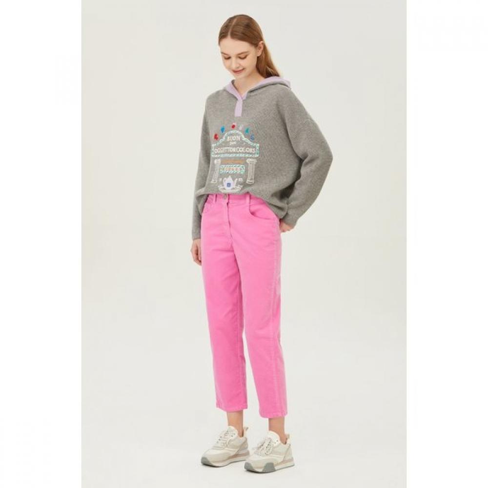 Benetton Embroidered Color Hoodie Knit Bakp09411