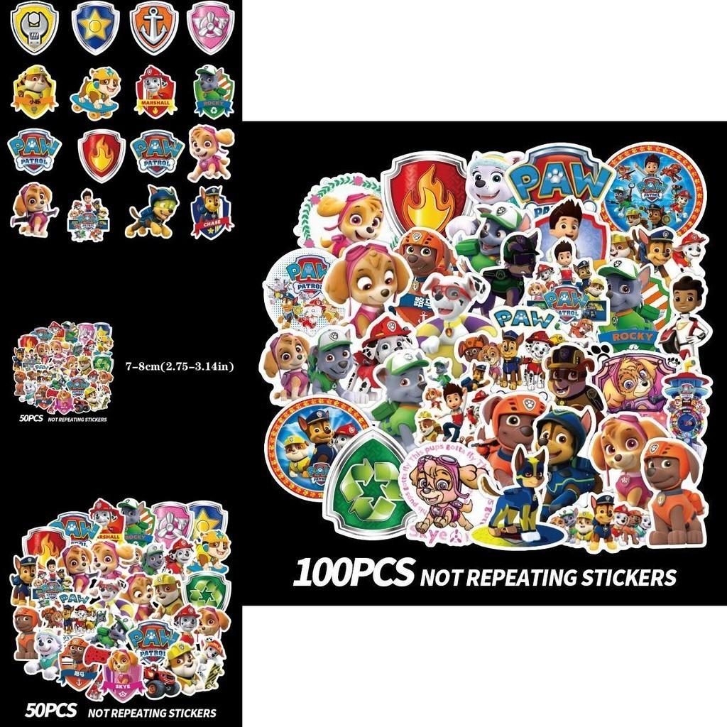 Colorful Anime Paw Patrol Stickers 50/100 Pack Waterproof For Laptops And More