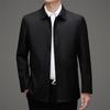 Men's Business Casual Single-Breasted Lapel Jacket for Spring & Autumn - Trendy Outerwear for Middle-Aged and Young Men