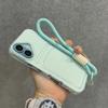 Wrist Strap Card Slot Po Clip Soft Shockproof Case For iPhone 17 16 15 14 Plus 13 12 Pro Max 11 Candy Color Lanyard Cover