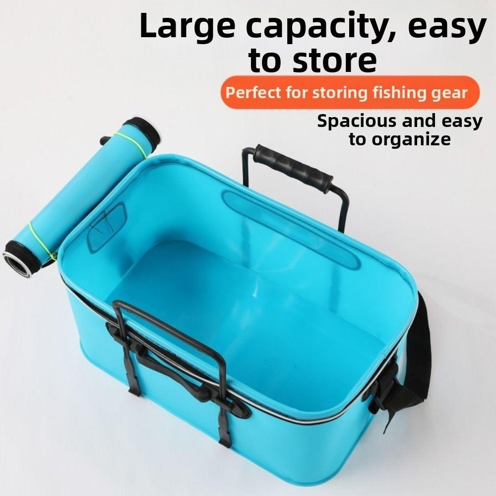 Water-Resistant Foldable Fishing Bucket Thickened Fishing Tackle Bag  Water Container