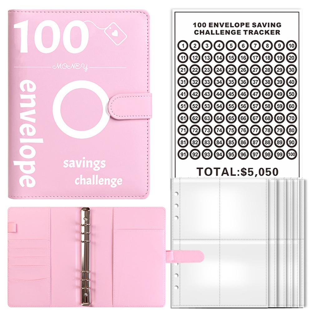 100 Envelope Challenge Binder Save Savings Challenges Loose-Leaf Binder Budget Binder with Cash Envelopes Money Organizer System