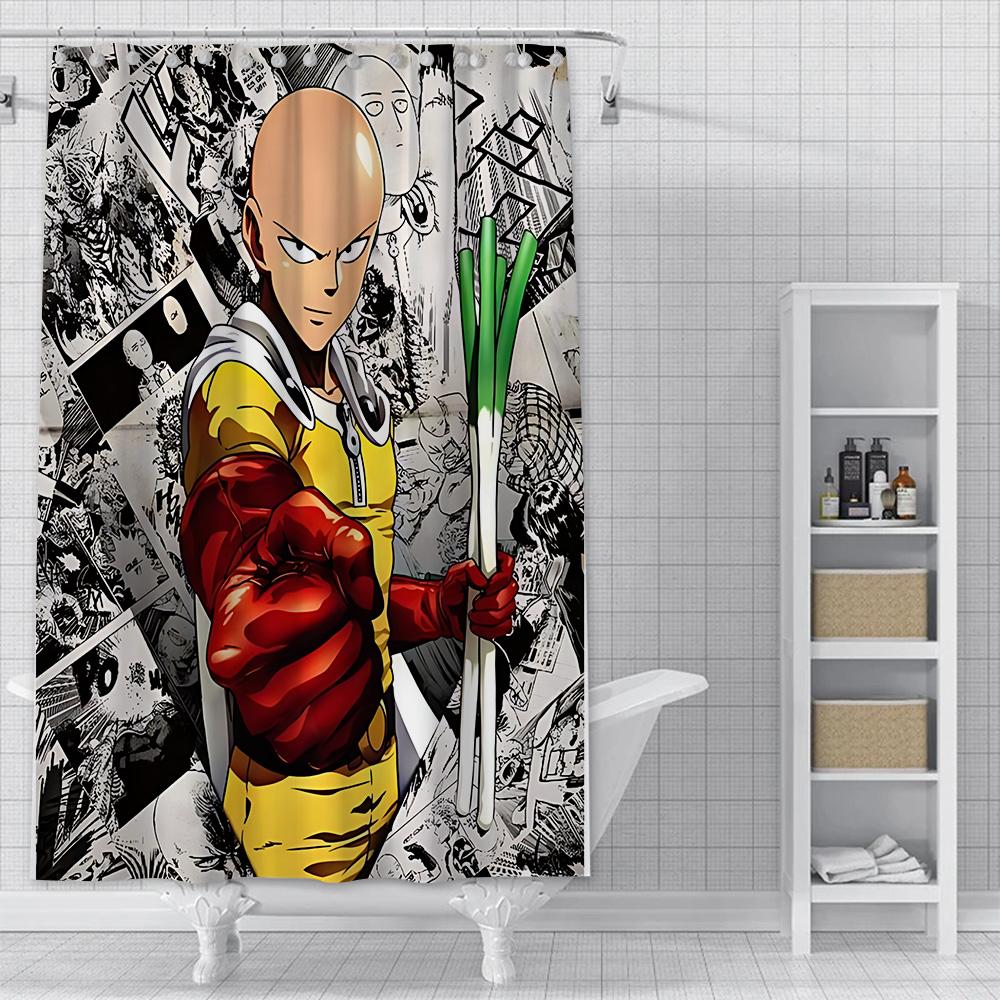 One Punch Man Shower Curtain Waterproof Polyester Fabric Paint Colorful Bath Curtains Home Bathroom Decor Curtain With Hook