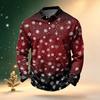 Men's Golf Shirt Long Sleeve Casual Christmas Print Quick-Dry Mesh Top