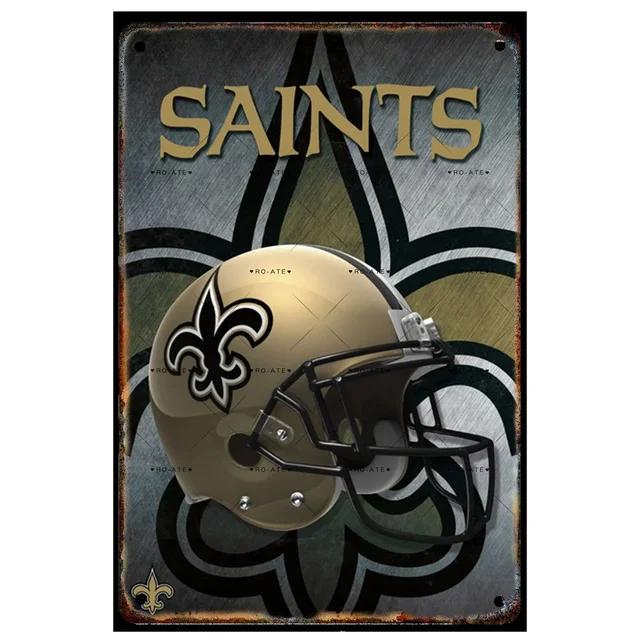 Vintage Football Helmet Metal Tin Sign Plaque  Wall Decor Iron Painting for Man Cave Home Cafe Garden Club Bar  Retro Art Pos
