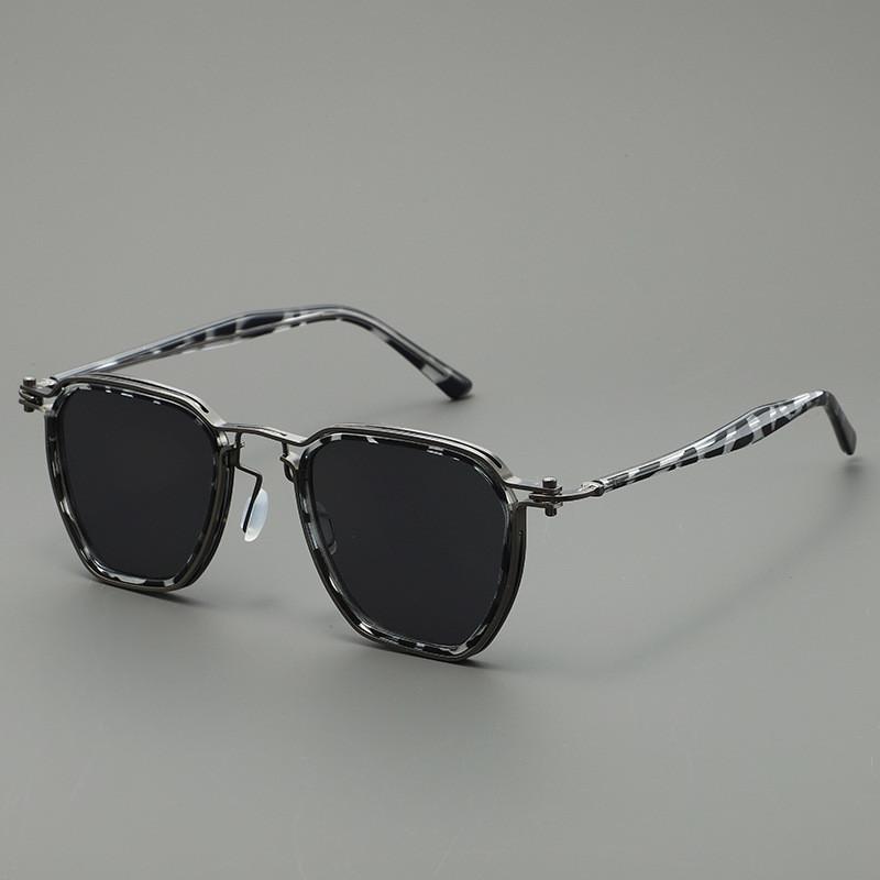 Vintage Square Metal Sunglasses For Men With Uv400 Protection For Outdoor Fishing And Travel