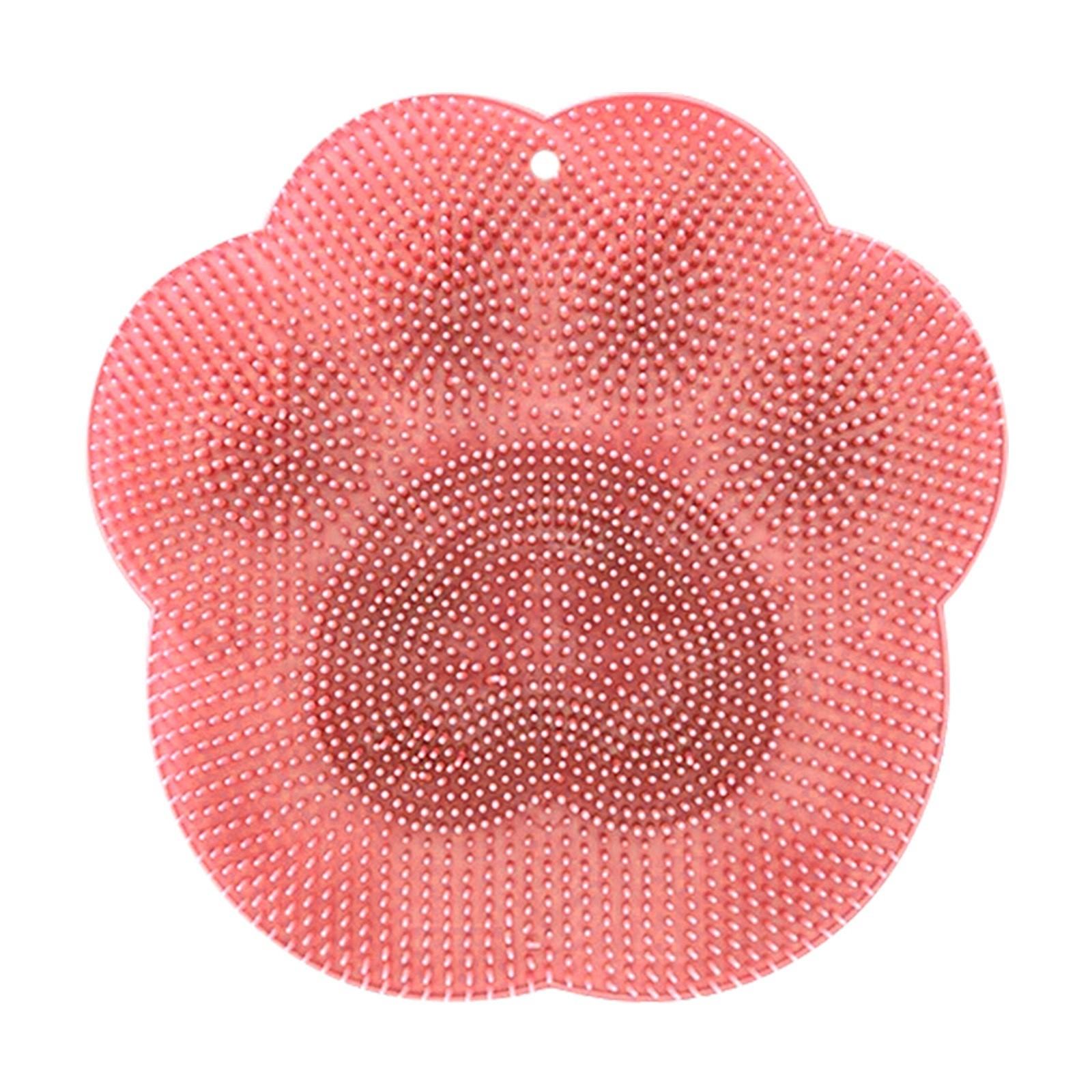 

Щетка для мытья ног в душе, Щетка для душа, Массажная подушка для ванны с противоскользящей присоской, Щетка для тела для мытья спины, локтей и ног One Size розовый