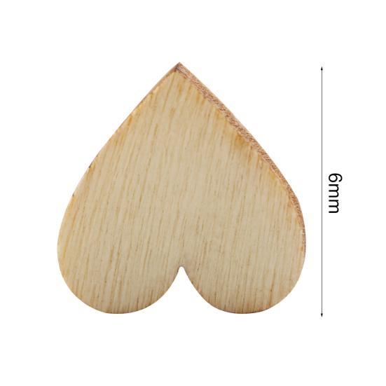 100 Pcs Wood Love Heart Shape Buttons Table Scatter Craft DIY Wedding Decor