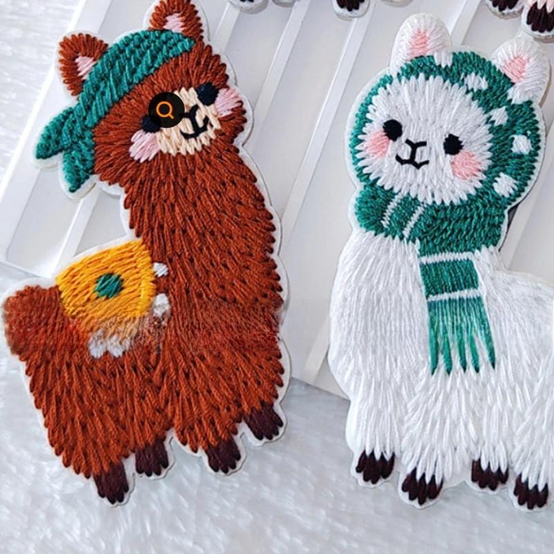 

6Pcs Cartoon Llama Computer Embroidery Patch Towel Embroidery Patch For Clothing Decoration Bag Repair Durable Fabric Sticker 6pcs