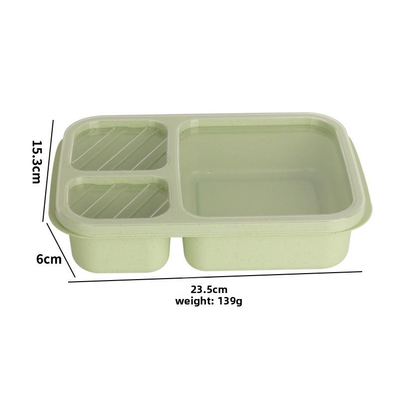 Wheat Straw Student Compartmentalized Lunch Box, Lunch Box for Cafeteria Fast Food, Outdoor Portable Microwaveable