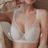 Lingerie Women's Full-cup Summer Bra with Soft Steel Rims for Breast Retraction and Anti-sagging Lace French Thin Bra
