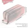 Large Capacity Pencil Case 3 Compartment Pouch Pen Bag For School Teen Girl Boy Men Women (pink)