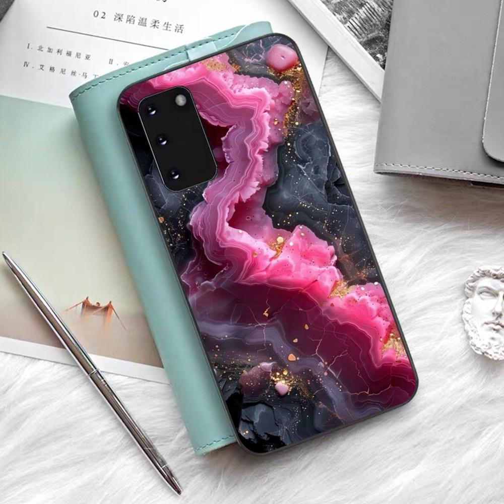 Marble Agate Pattern Phone Case Silicone PC+TPU For Samsung S10 20 30 22 23 24 Plus Lite Ultra Cover