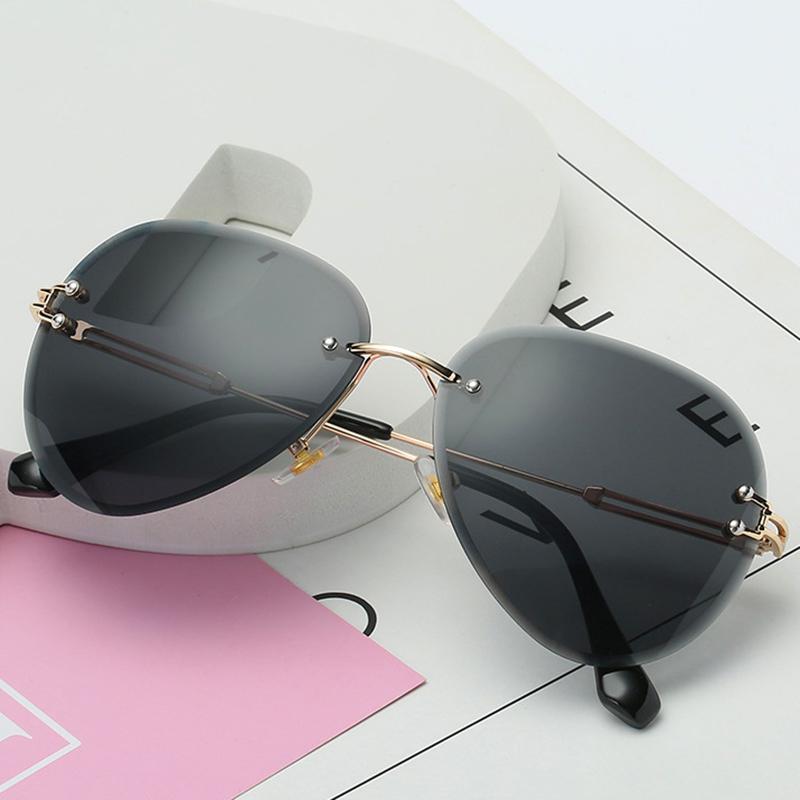 Nuovo Design Moda Vintage Senza Montatura Occhiali da Sole a Maschera Uomo Donna Retro Lenti Trasparenti Occhiali da Sole Graduati Per Donna Uv400