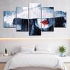 Modular Red Lips Woman Poster 5 Pieces Abstract Picture Modern Wall Art Prints Painting Home Decor Living Room Framework Canvas
