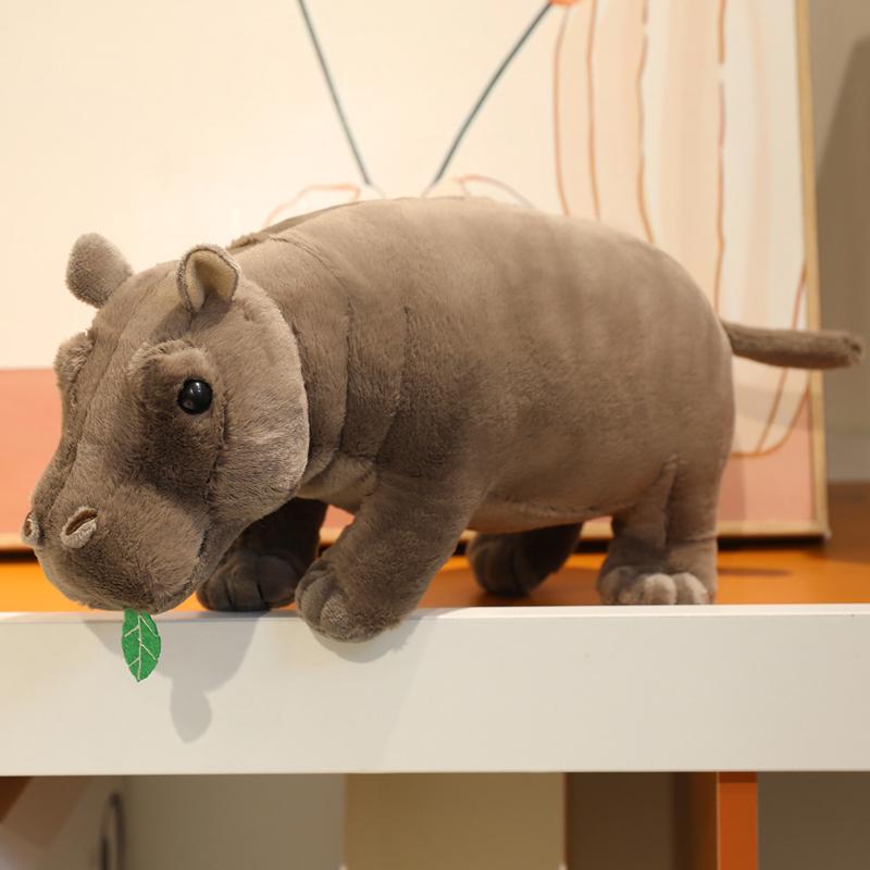 Stuffed Lifelike Hippo Plush Toys Simulated Hippopotamus Animals Hug Dolls Toys for Boy Birthday Gift for Him