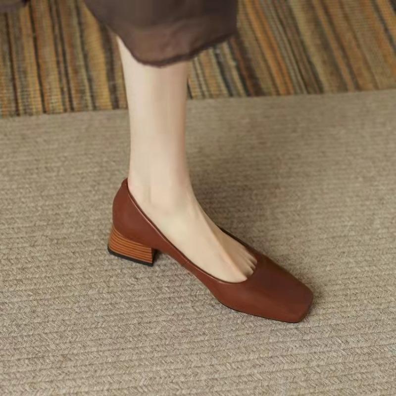 New Woman Sweet Pretty Comfy Summer Square Toe Green Red Mary Janes Cute Casual Flats Female Shoes Low Heeled Soft Soled Flats