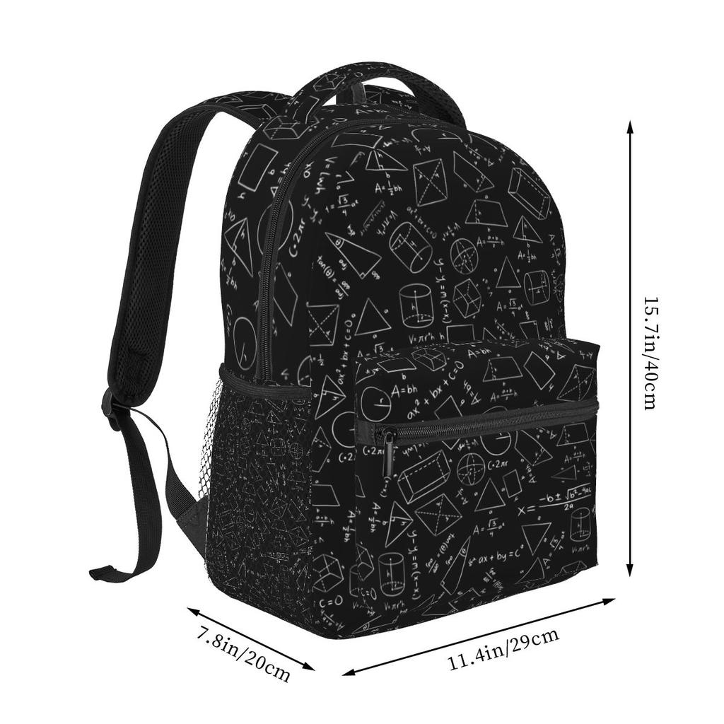 Mathe-Thema Schwarz-Weiß Gleichungsdesign Schülerrucksack Schultasche Tagesrucksack für Jungen Mädchen Mode Buchertasche Umhängetaschen