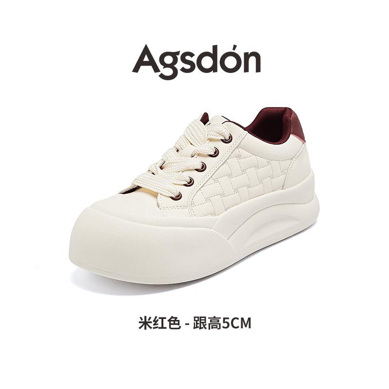 Augustus Deng little white shoes women's 2025 new spring platform cute ugly cute bread shoes sports casual board shoes
