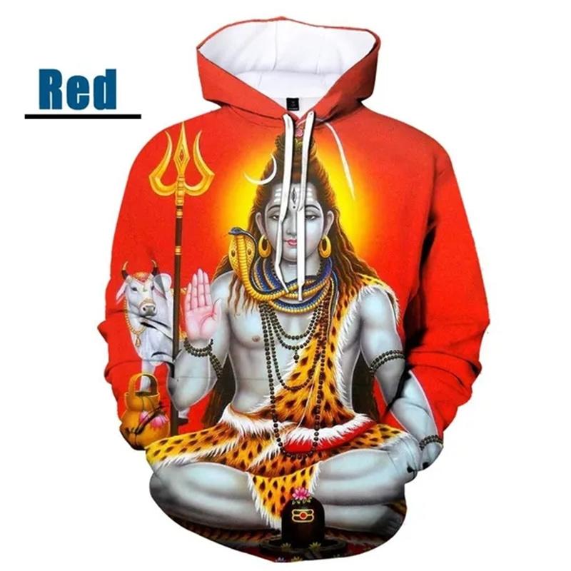 Fashion Shiva 3D Printed Hoodies Spring Autumn Outdoor Long Sleeve Mens Womens Casual Sweatshirt Streetwear Oversized Pullovers