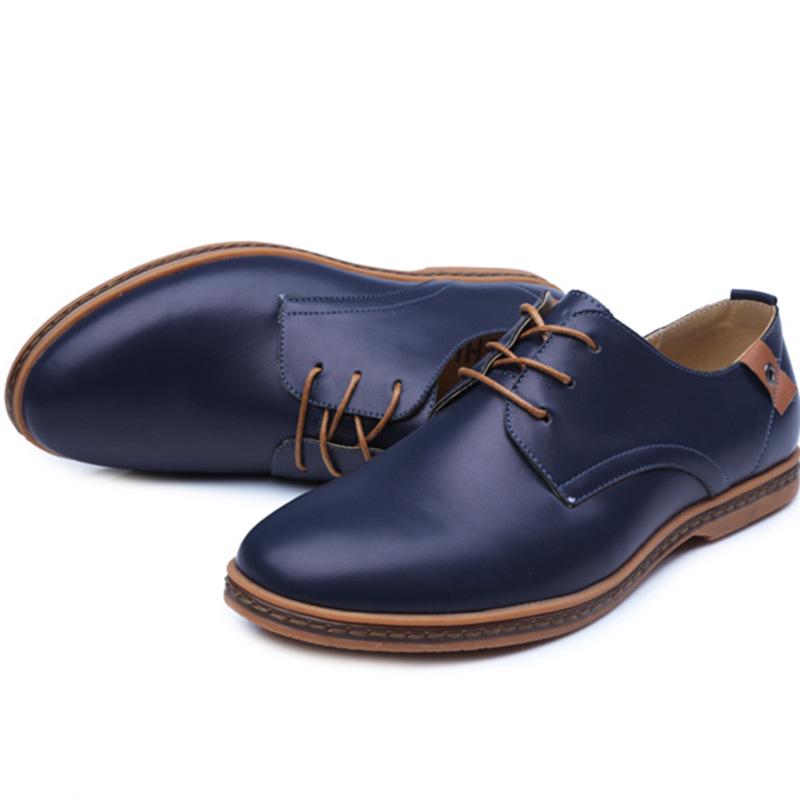 Scarpe da Uomo Giovane Business Fondo Piatto Suola in Gomma Grandi Scarpe Inglesi in Pelle