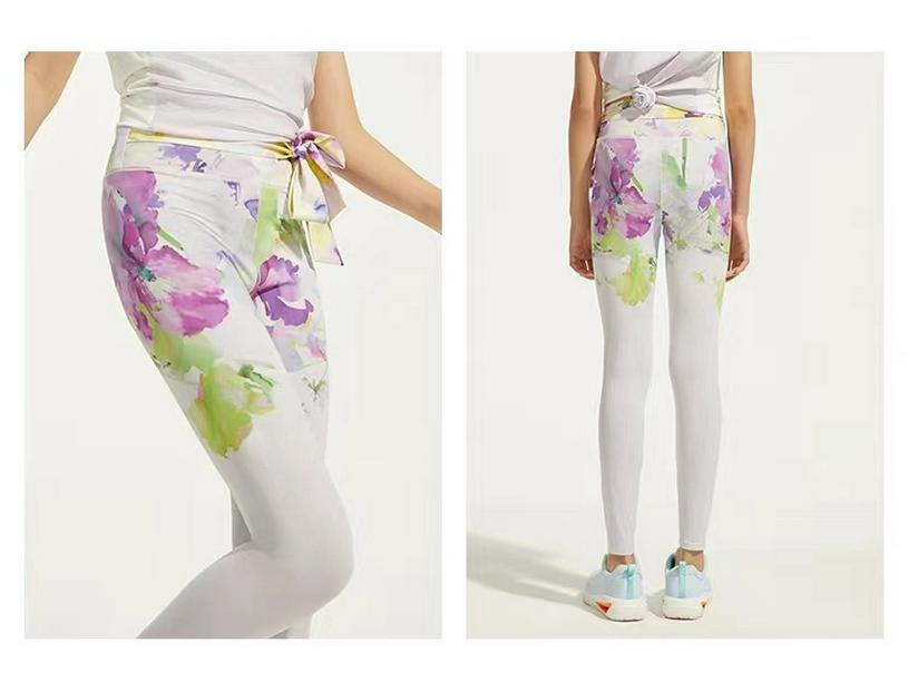 Leggings de sport légers à séchage rapide et protection solaire pour filles - Imprimé printemps/été pour la danse et le yoga.