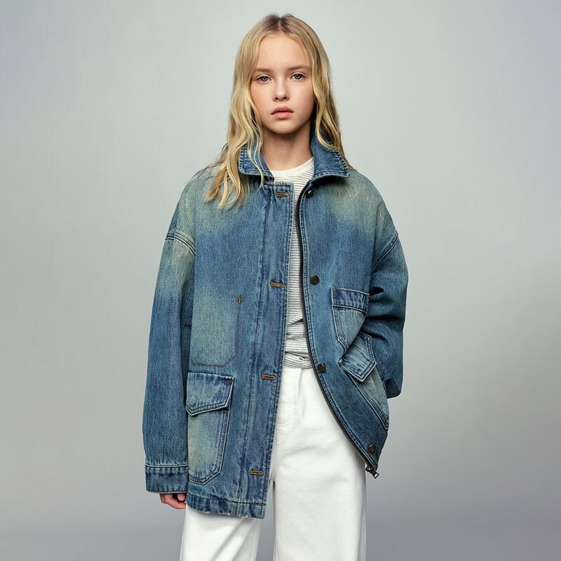 Джинсовая куртка ELLE KIDS для девочек с множеством карманов 140
