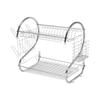 High Quality Stainless Steel Dish Drying Rack 2 Tier Metal Dish Drainer Space Saving S Shape Tableware Holder Kitchen
