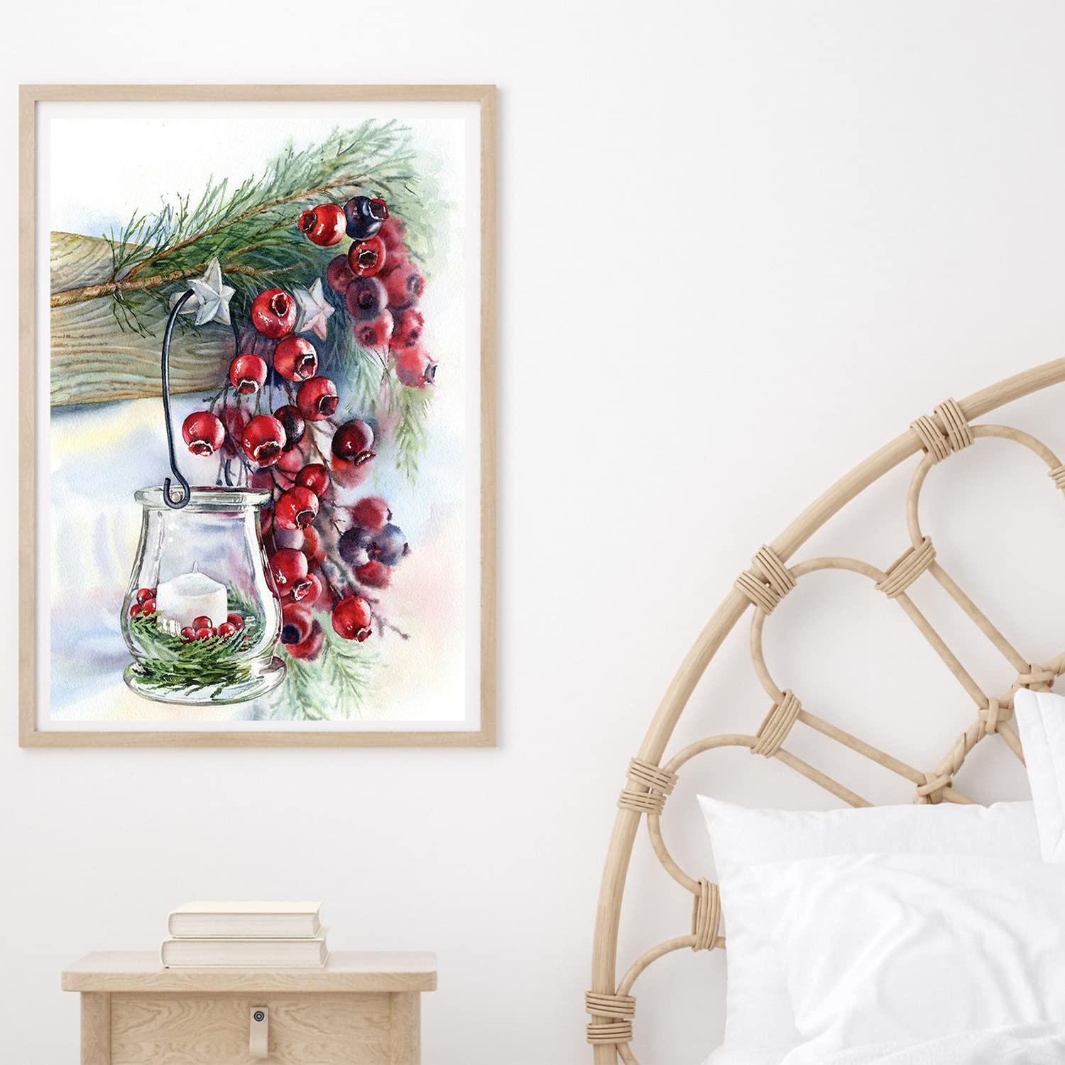 

5D DIY Алмазная картина Красные фрукты Набор для вышивки крестом Мозаика Алмазная вышивка Роза Полный круглый квадратный дрель Украшение дома Round 30x40cm