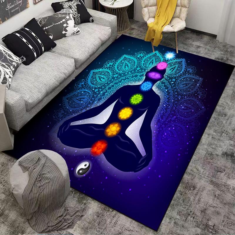 Meditation Chakra Carpet with Symbolic Colors Suitable for use as an anti-slip game mat for living room and bedroom sofas
