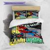 Super soft three-piece bedding set with a cool Spider-Man pattern  (1*Duvet Cover + 2*Pillowcase, Without Core)