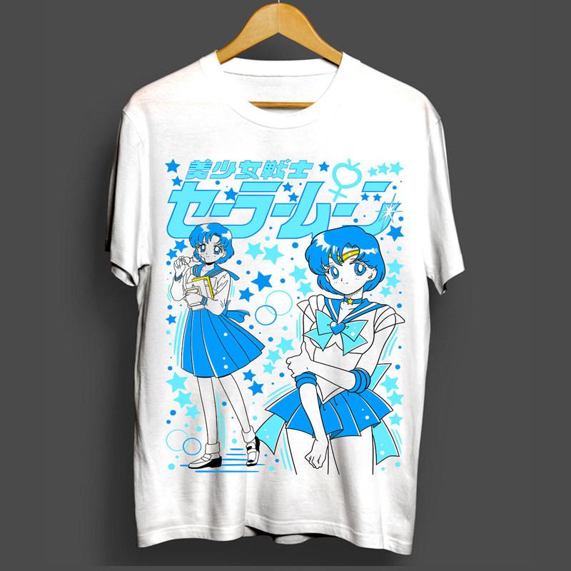 Summer 2026 Sailor Moon Tianwang Yao Neptune Unisex Dark Tide Cool Wind Theme 100 Cotton Printed Tshirt for Boys and Girls
