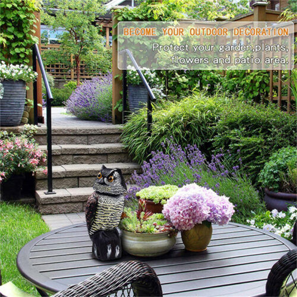 Plastic Nighthawk Sculpture Birds Repellent With Rotating Head Pest Control Fake Owl Decoy Outdoor Bird Deterrent