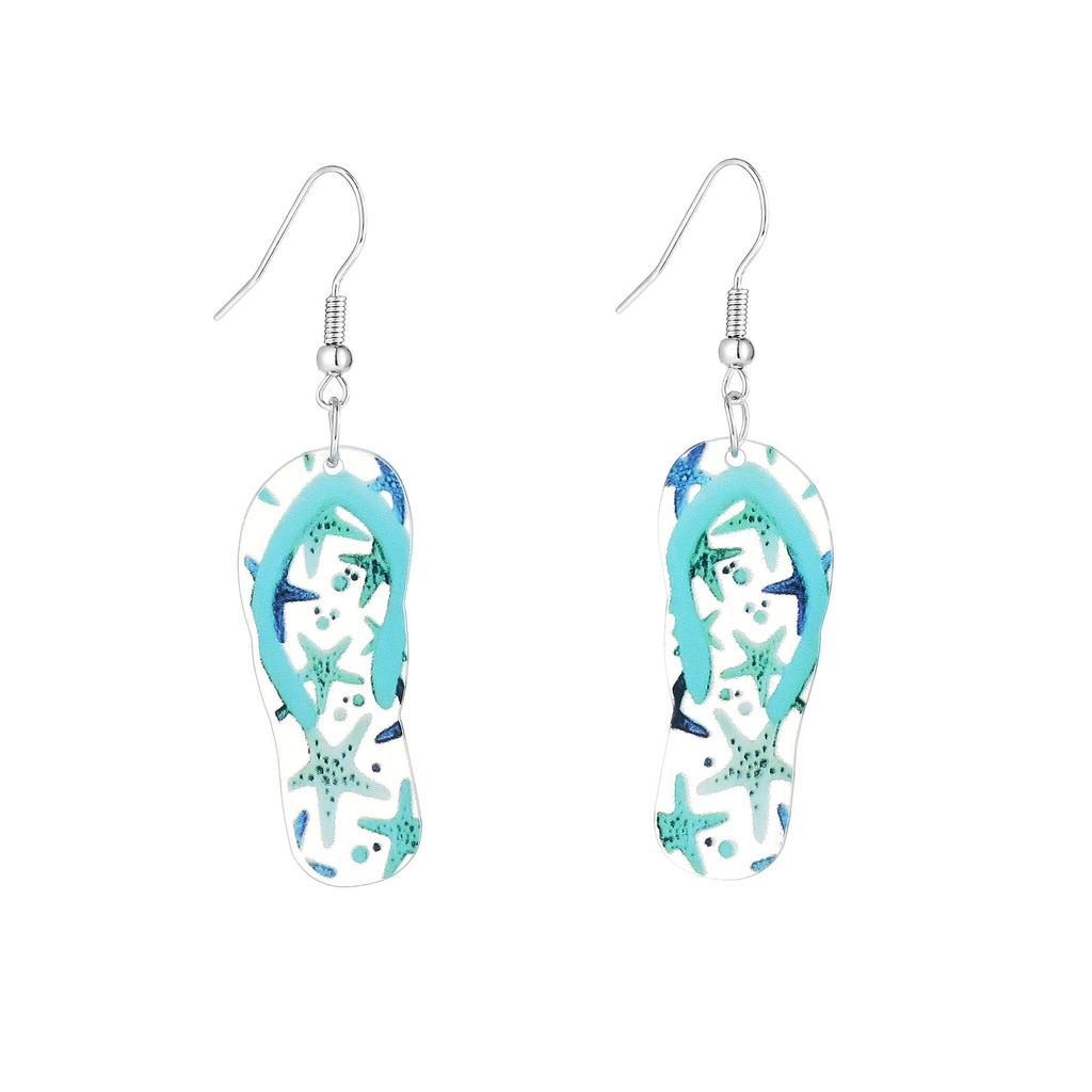 Environmentally Friendly Acrylic Earrings, Fashionable Personalized Cartoon Starfish Slippers Styling Earrings