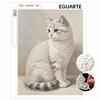 Elegant Pearl Cat DIY 5D Rhinestone Art Kit for Adults Round Half Pearls Wall Decoration Handmade Craft Gift Frameless