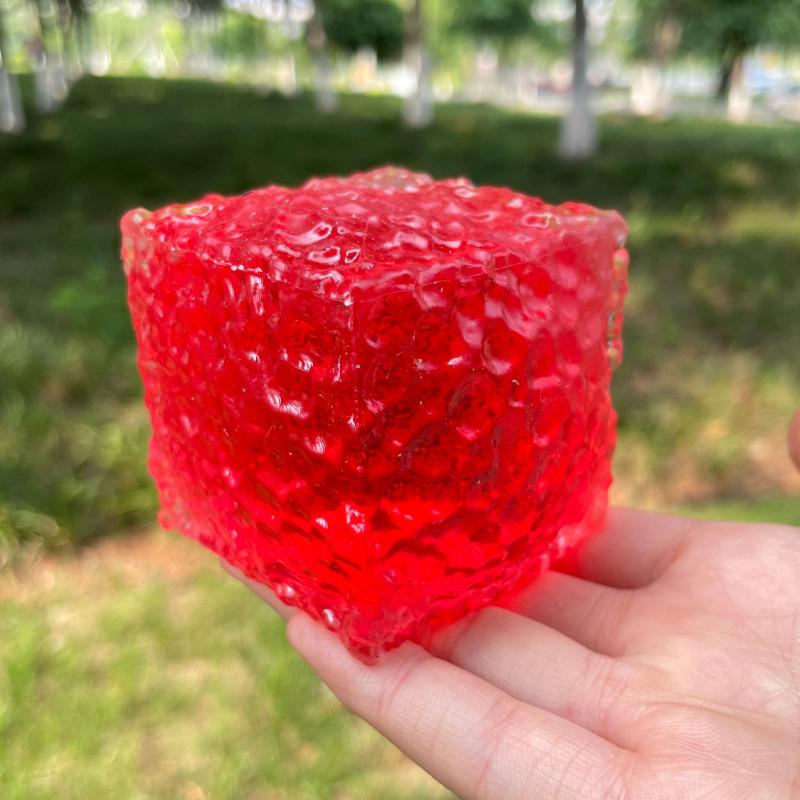 Squishy Cubic Ice Skin Maltose Fidget Toy Shiny Square Stress Relief Squeeze Toy Soft Slow Rebound Toy for Friend Festival Gifts